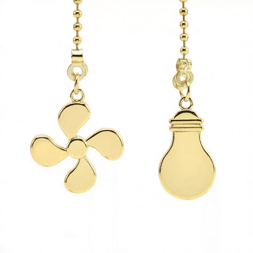 Ceiling Fan Pull Chain Switch - Metal Pendant Four Leaf Pull Chain