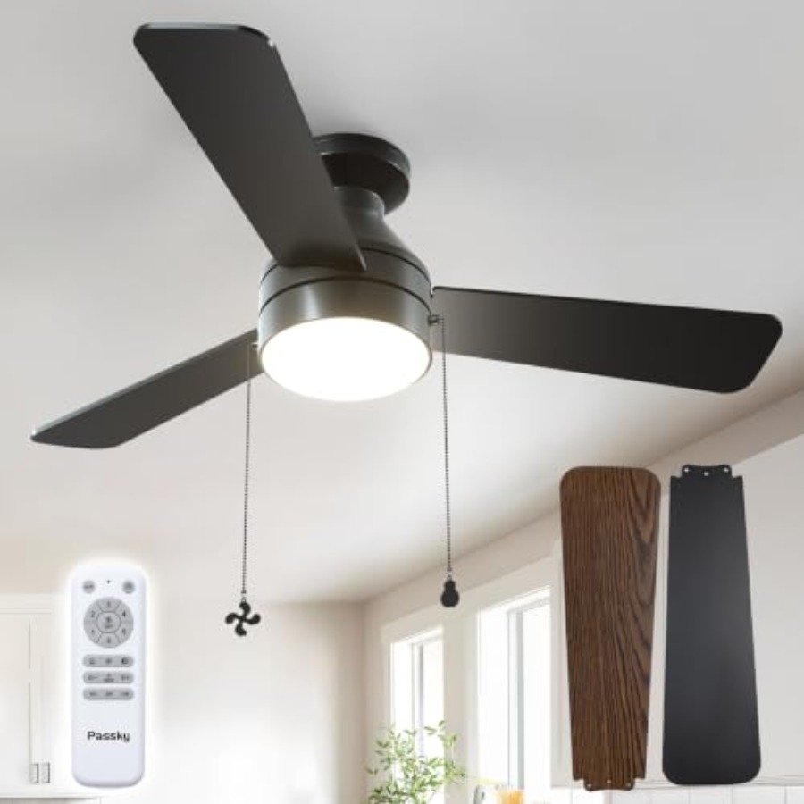 Ceiling Fan Low Profile Flush Mount - Ceiling Fans with Lights, Low Profile
