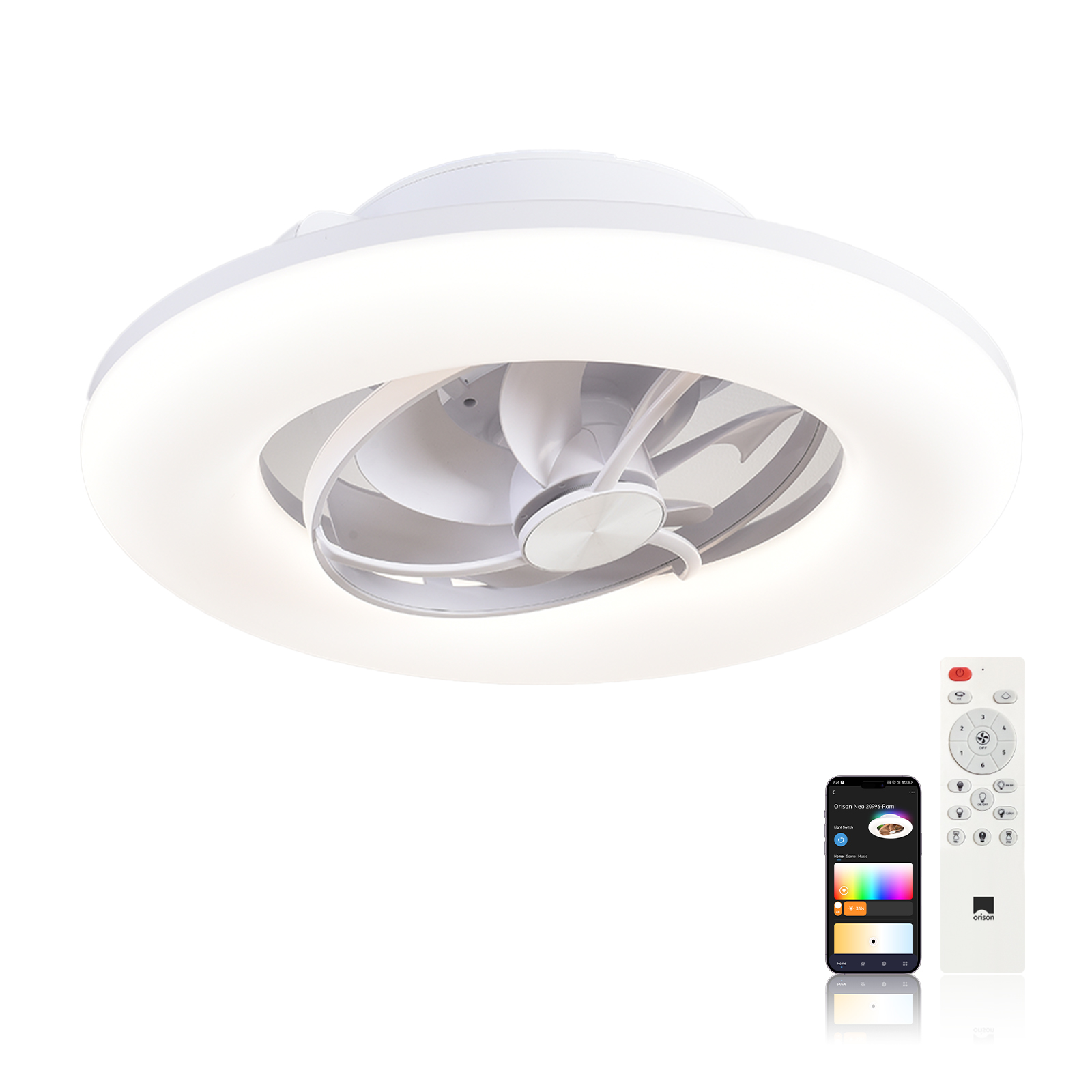 Ceiling Fan Low Profile Flush Mount - Orison 22