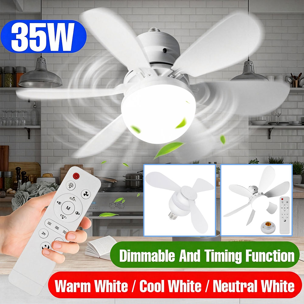 Ceiling Fan Led 3 Blade Modern - LED Fan Lamp E27/E26 Ceiling Fan