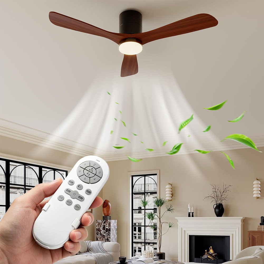 Ceiling Fan Low Profile Flush Mount - 52 Inch Ceiling Fans with Lights