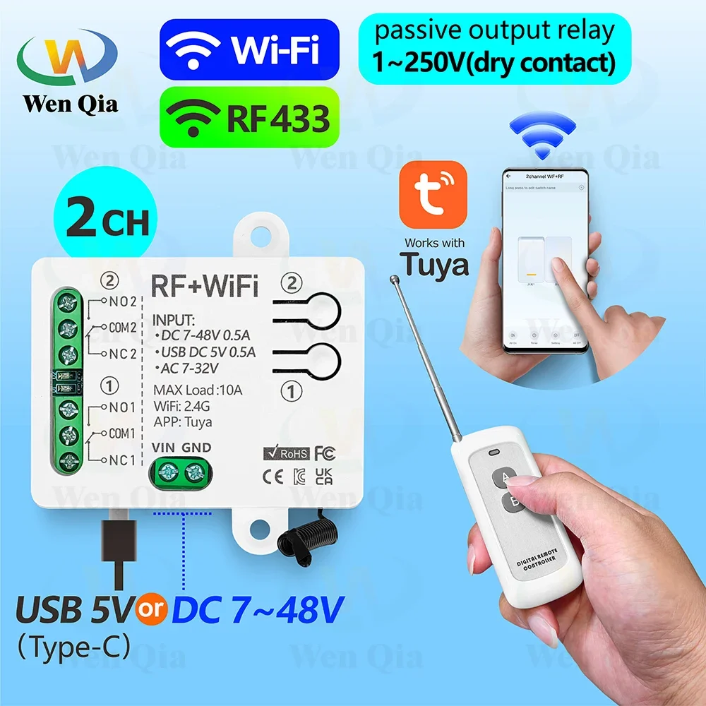 Smart Ceiling Fan Alexa Wifi - 2CH Smart Light Switch Tuya,WiFi &