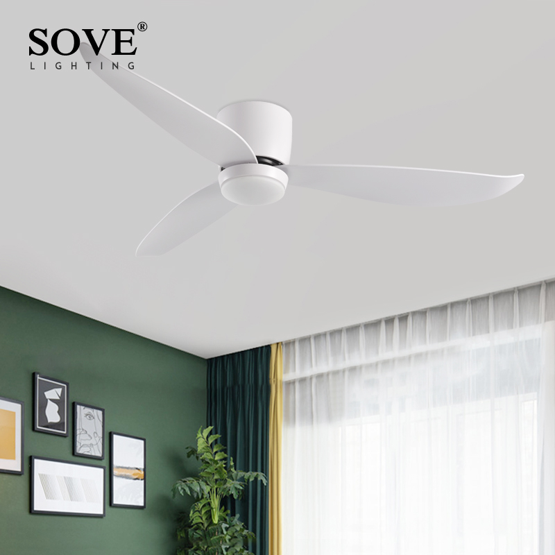 Smart Ceiling Fan With Light Remote - SOVE Modern White BLDC Ceiling Fan