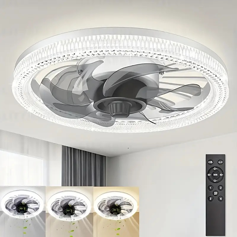 Ceiling Fan Low Profile Flush Mount - Ceiling Fans with Lights, Socket Fan