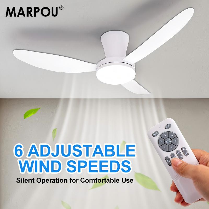 Ceiling Fan Led 3 Blade Modern - MARPOU Simple Ceiling Fans With Remote
