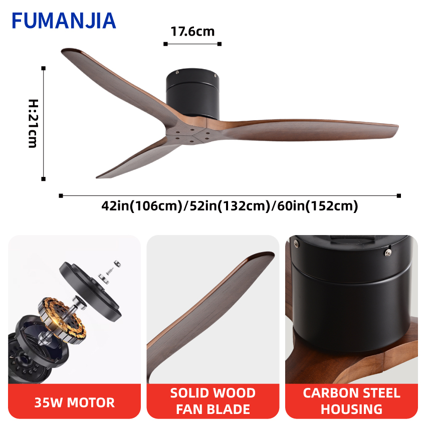 FUMANJIA 42/52/60 Inch Ceiling - Ceiling Fan With Remote Control Reversible review and price