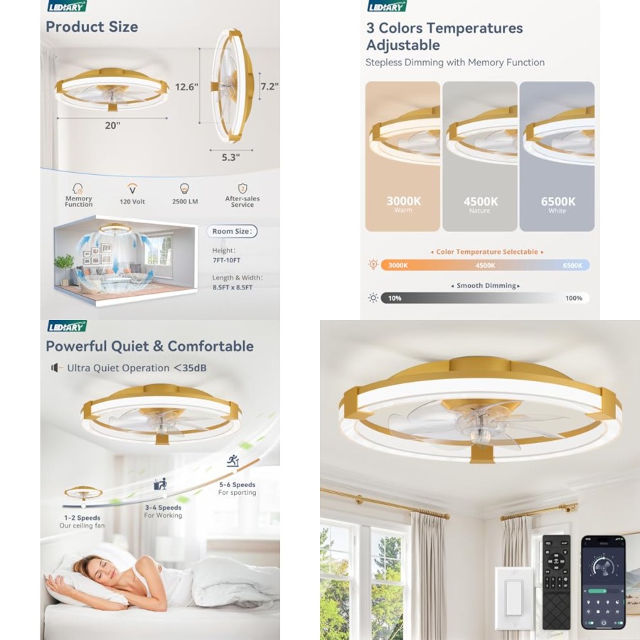 Ceiling Fans with Lights, Low  - Ceiling Fan Low Profile Flush Mount review and price