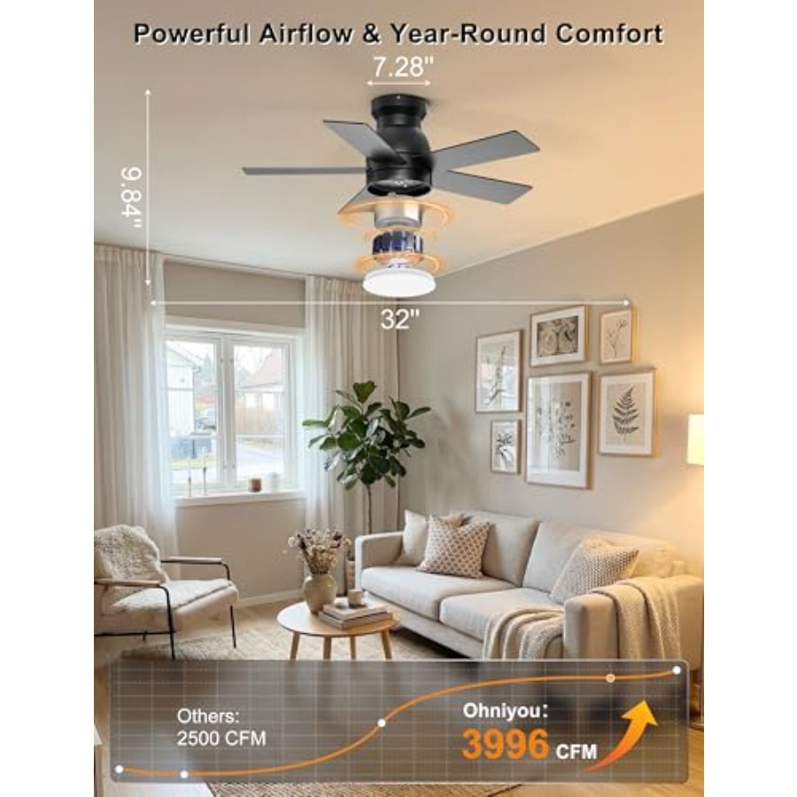 Ceilg Fans with Lights, Low Pr - Ceiling Fan Low Profile Flush Mount review and price