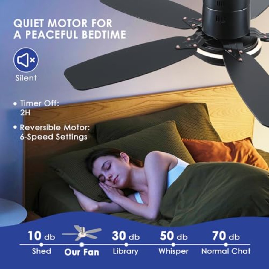 Black Ceiling Fans with Lights - Ceiling Fan Low Profile Flush Mount review and price