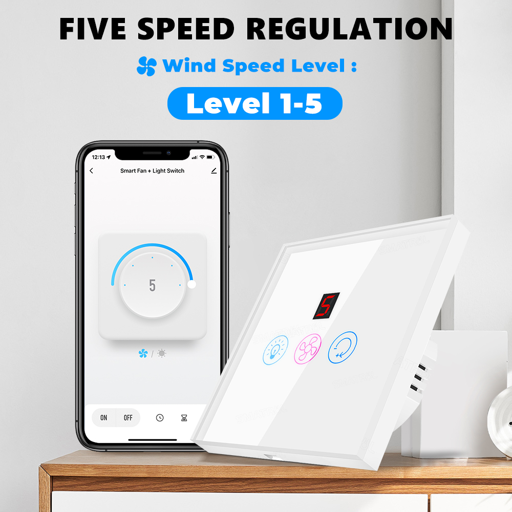 EU Us Tuya Smart WiFi Touch Sw - Smart Ceiling Fan Alexa Wifi review and price