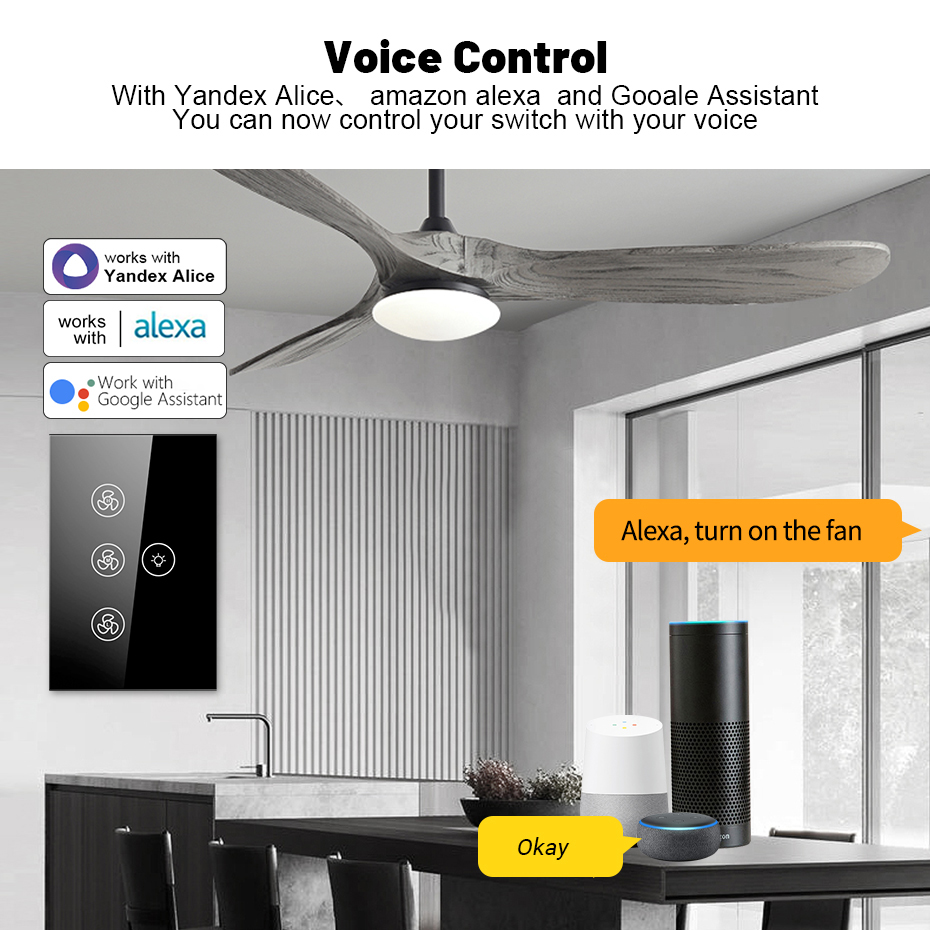 Smart Wifi Fan Light Switch,US - Smart Ceiling Fan Alexa Wifi review and price