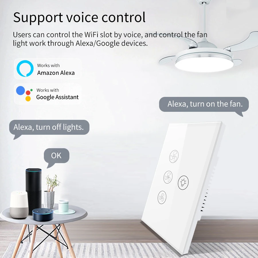 Wifi Smart Switch for Ceiling  - Smart Ceiling Fan Alexa Wifi review and price