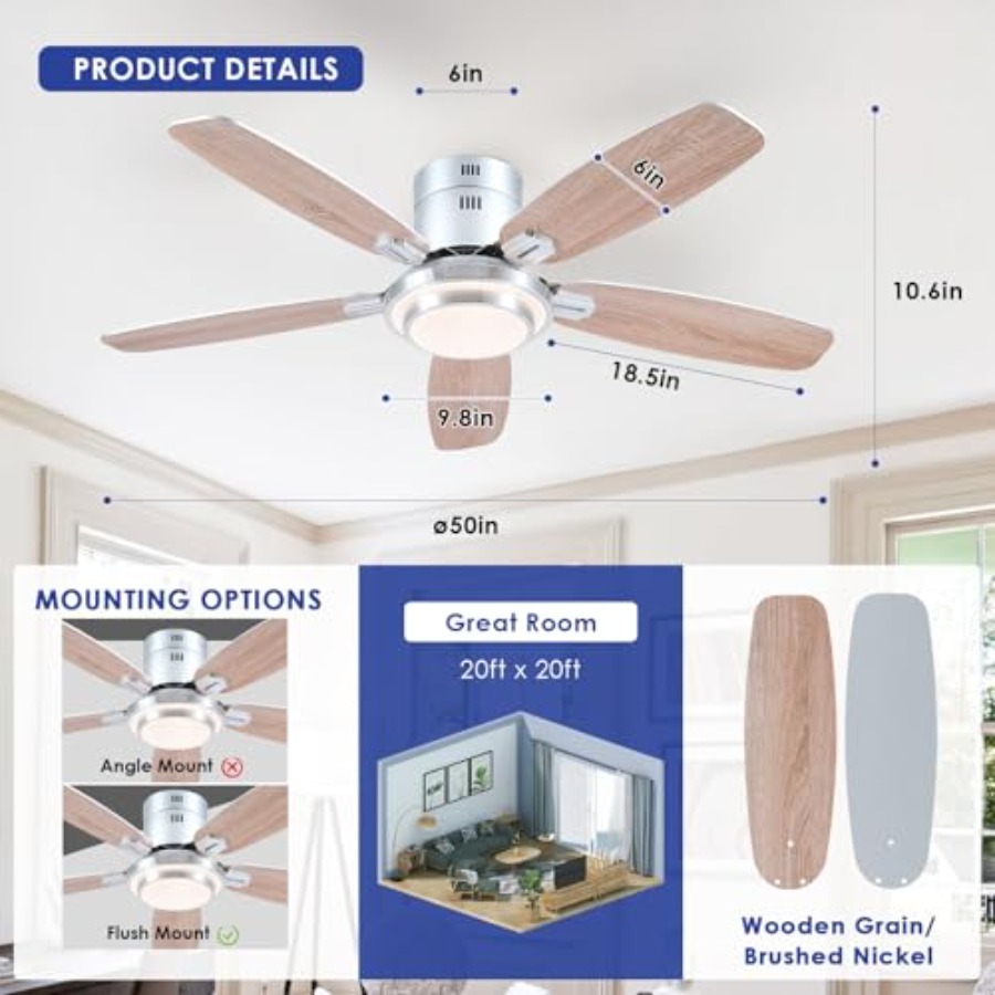 Low Profile Ceiling Fans with  - Ceiling Fan Low Profile Flush Mount review and price