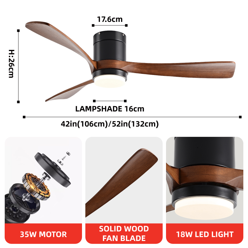 FUMANJIA 42/52 Inch Ceiling Fa - Ceiling Fan Dc Motor 52 Inch review and price