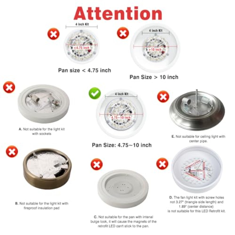 BeVisible N Glow ETL Listed 1  - Ceiling Fan Light Kit Replacement review and price