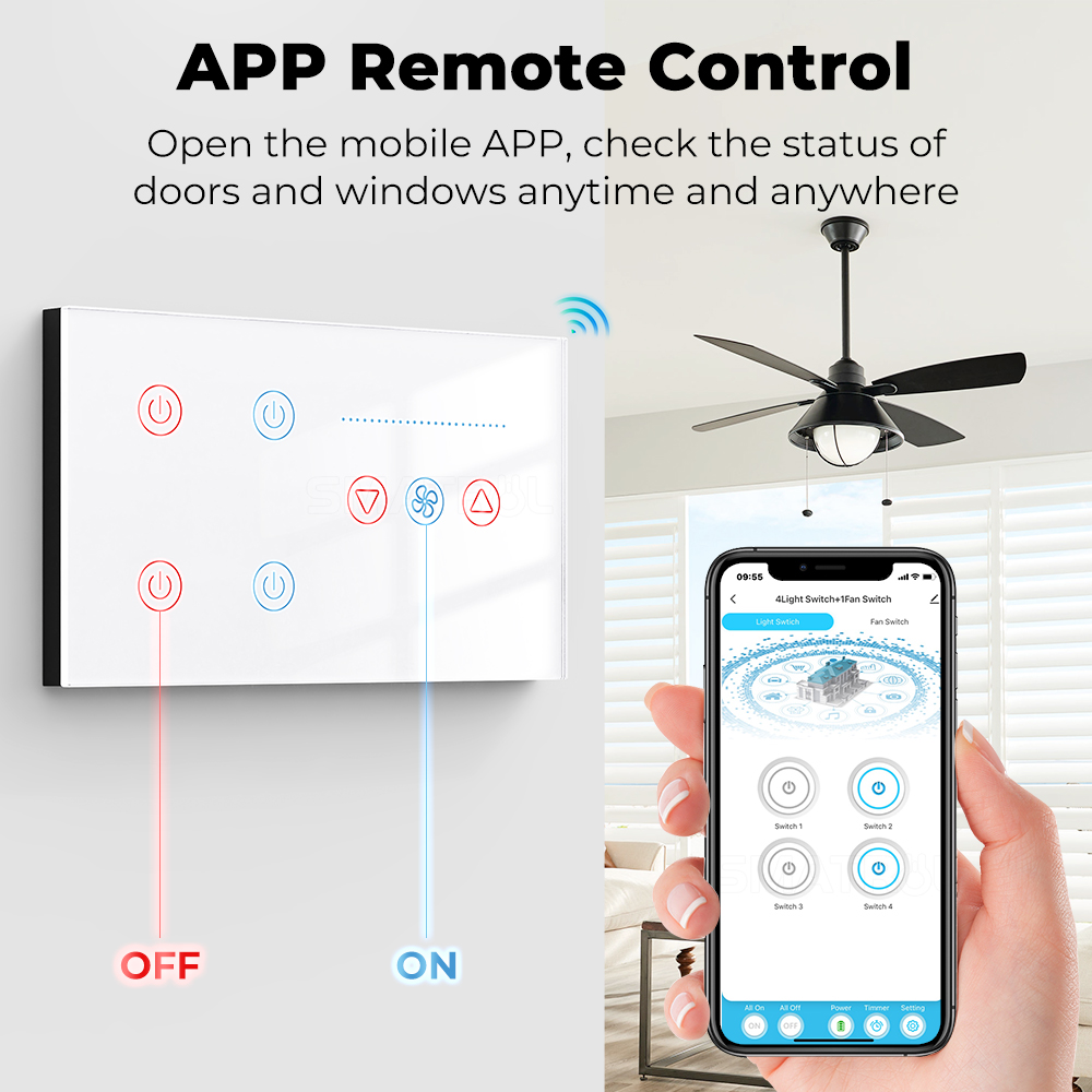Zigbee WIFI Smart Wall Switch  - Smart Ceiling Fan Alexa Wifi review and price