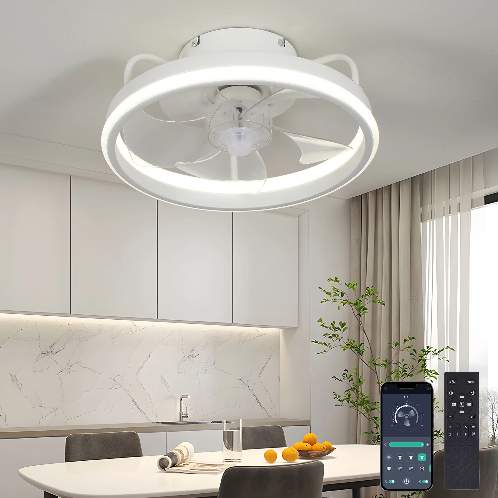 Modern LED Ceiling Light Fan W - Smart Ceiling Fan With Light Remote review and price