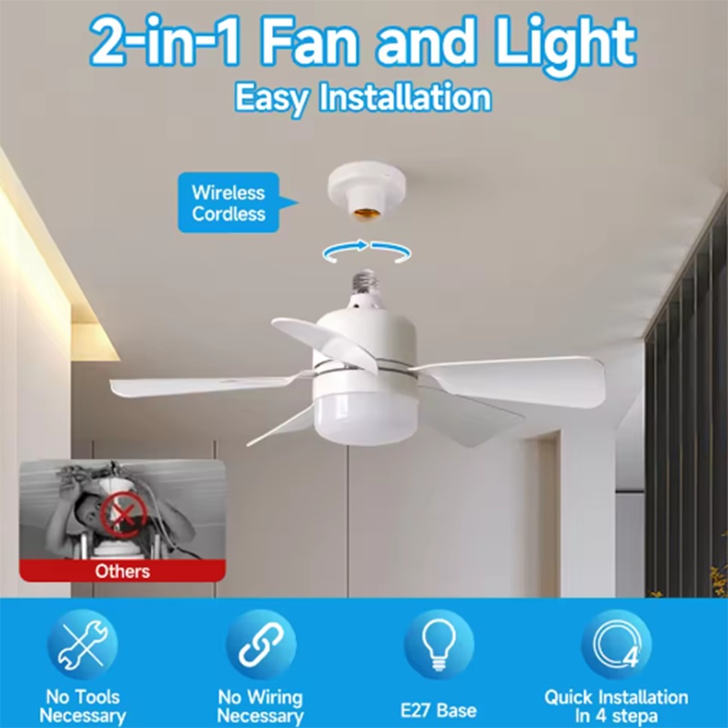 2026 New E26/E27 Screw Mount F - Smart Ceiling Fan With Light Remote review and price