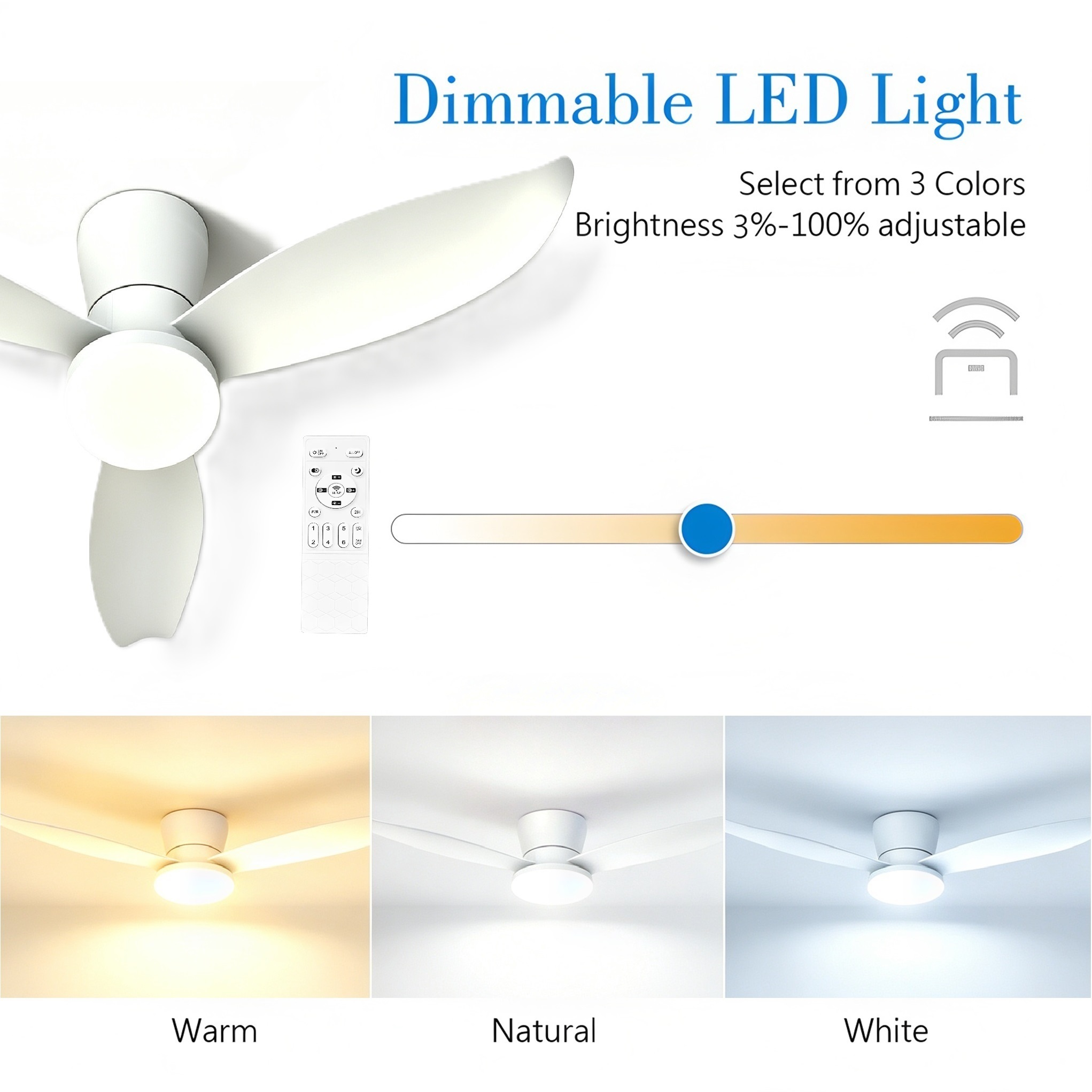 IRALAN Nordic Low Profile Ceil - Smart Ceiling Fan With Light Remote review and price