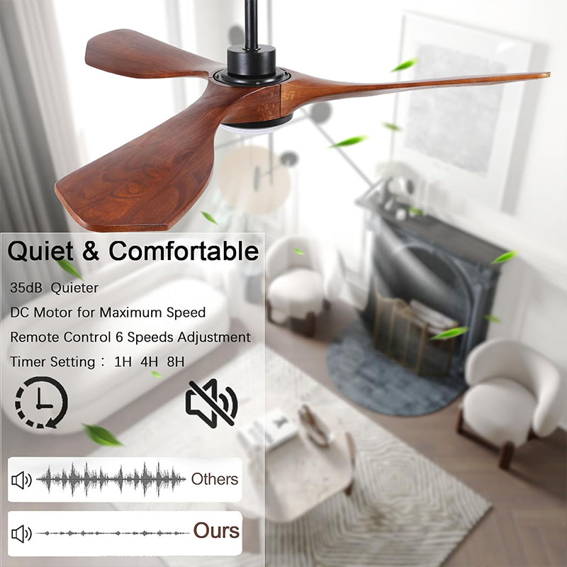 52 Inch Unique Wood Ceiling Fa - Ceiling Fan Led 3 Blade Modern review and price
