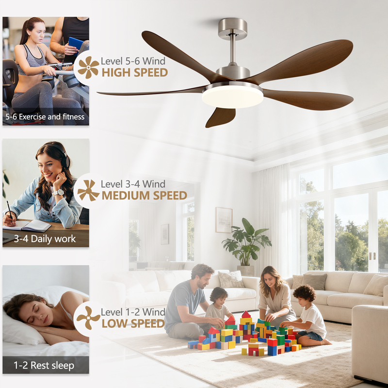 40/46/56inch 5 Blade DC Motor  - Smart Ceiling Fan With Light Remote review and price