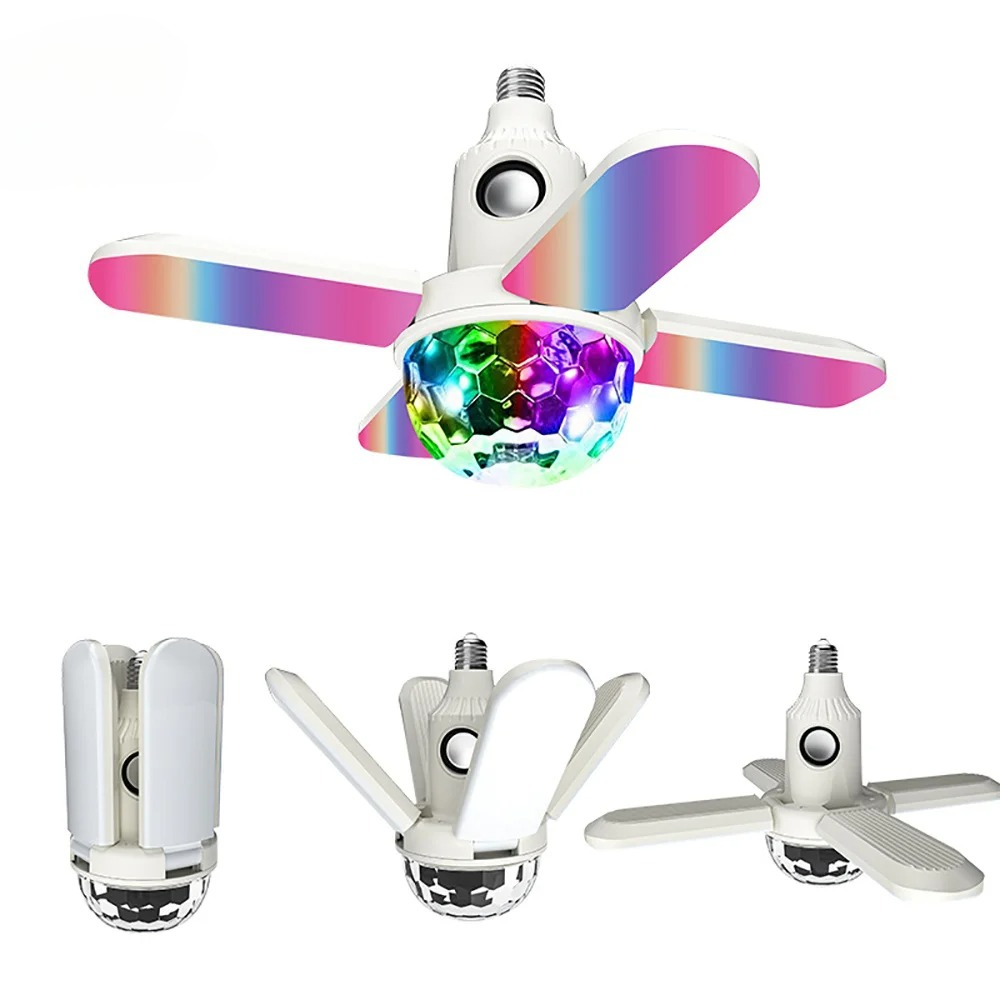 E27 LED Bulb Fan Four-leaf Bla - Smart Ceiling Fan With Light Remote review and price