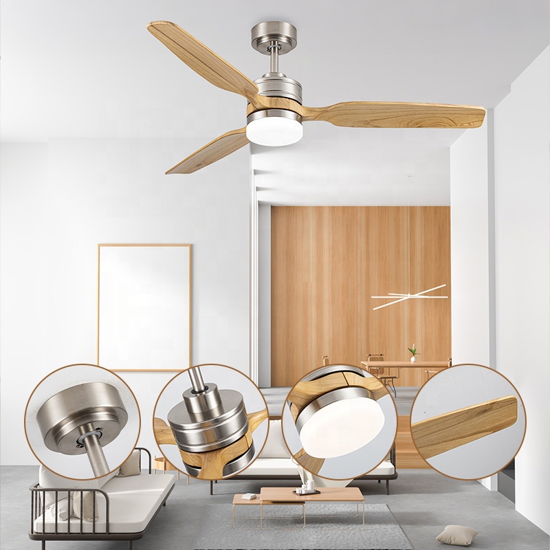 Modern Solid Wood 3 Blades 6 S - Ceiling Fan Led 3 Blade Modern review and price
