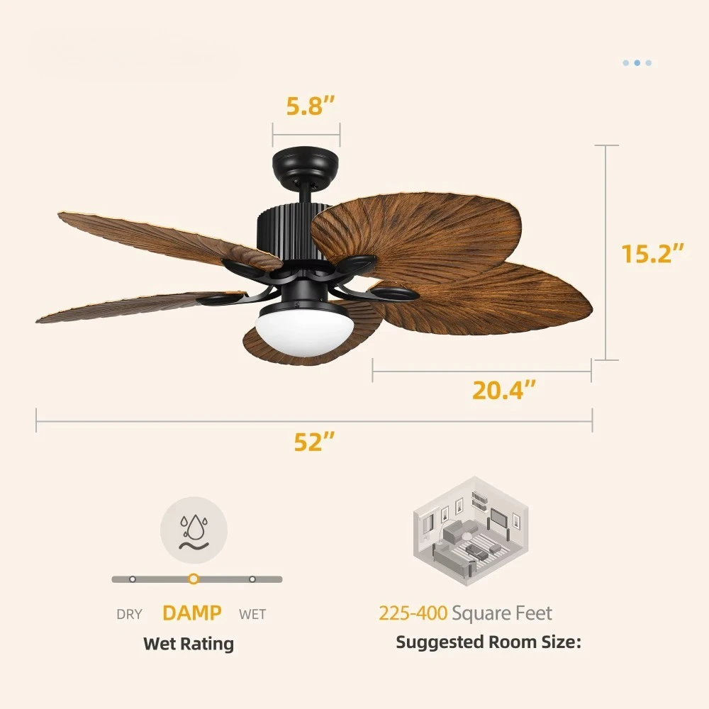 52 Inch Tropical Style Ceiling - Ceiling Fan Dc Motor 52 Inch review and price