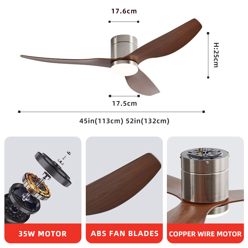 FUMANJIA 45/52 Inch Ceiling Fa - Ceiling Fan Led 3 Blade Modern review and price