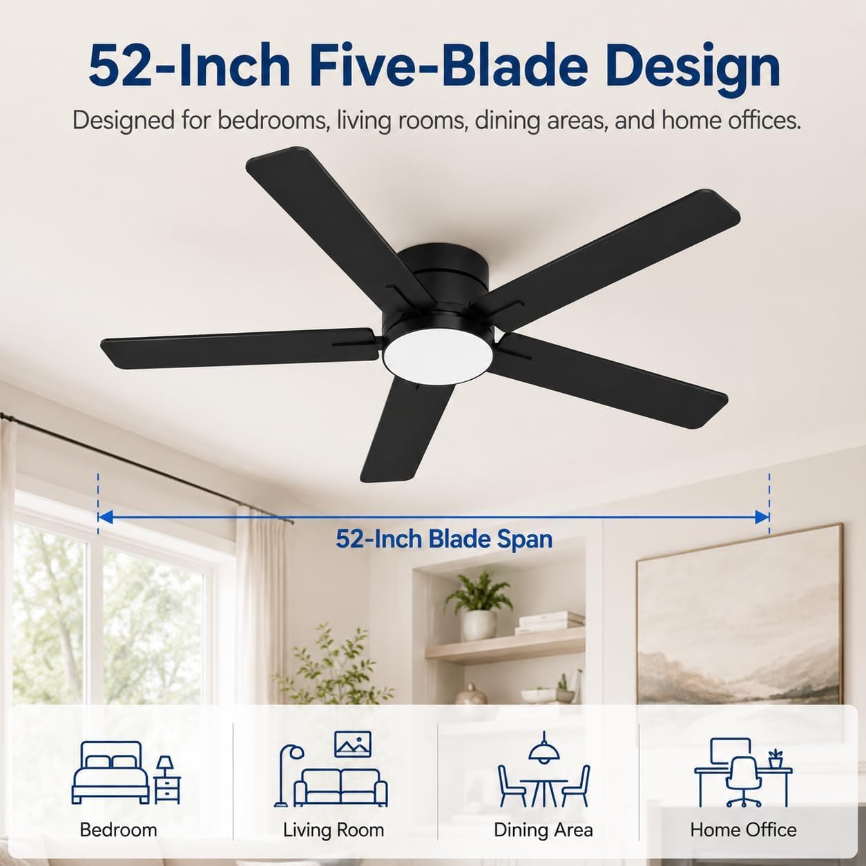 52-Inch Low Profile Ceiling Fa - Ceiling Fan Low Profile Flush Mount review and price