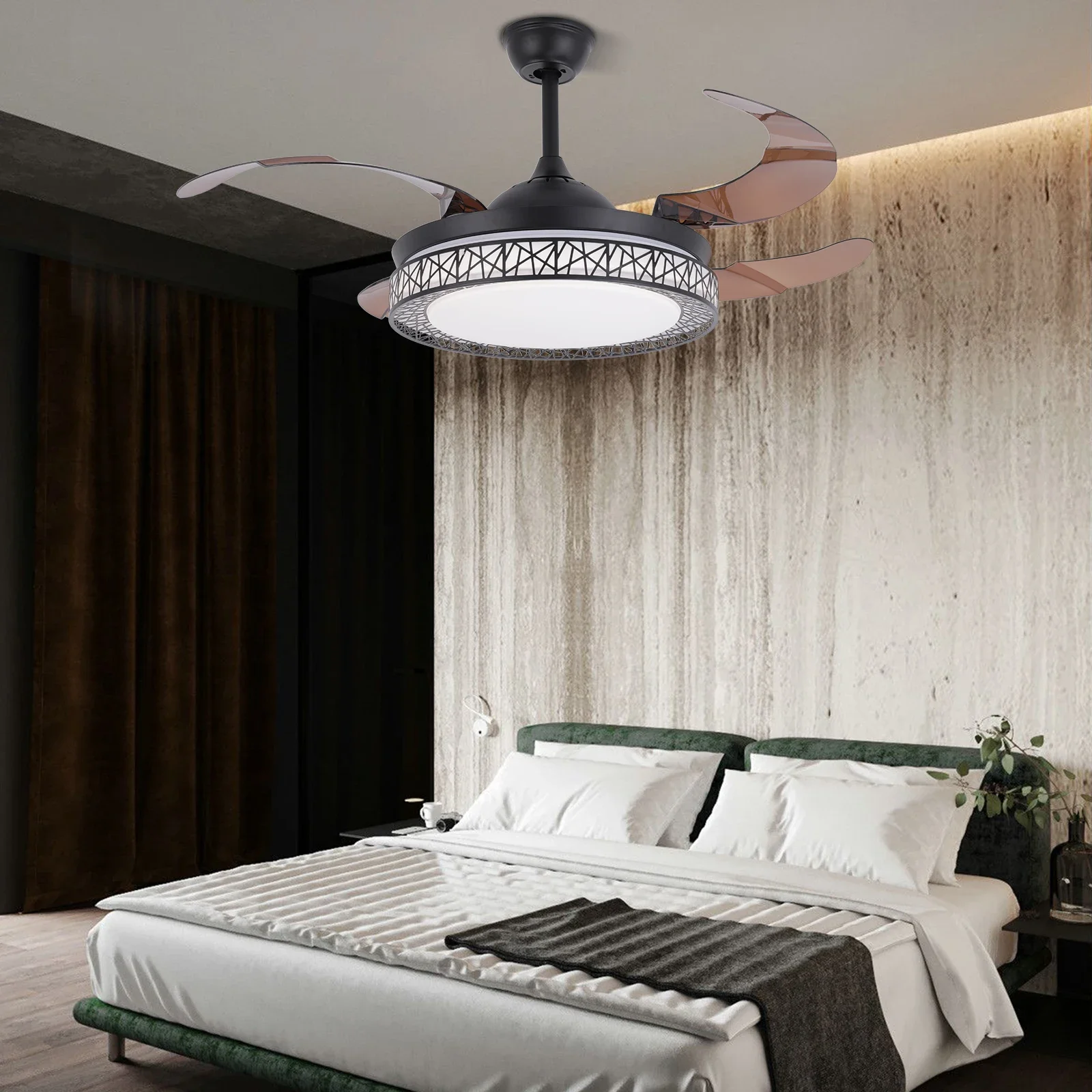Retractable Ceiling Fans With  - Ceiling Fan Led 3 Blade Modern review and price